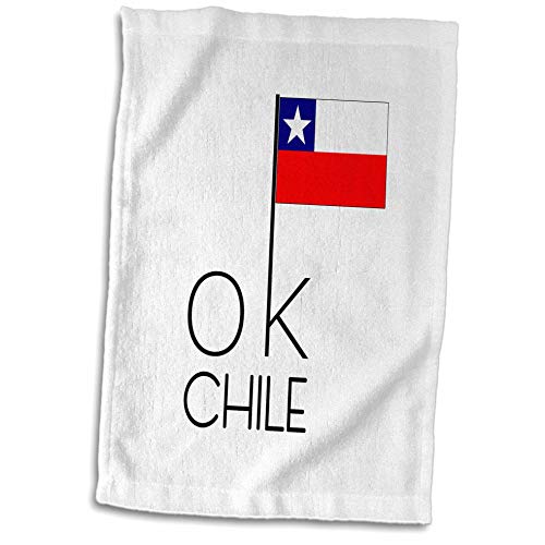 3dRose Decorative text OK Chile and an image of the national flag - Towels (twl-304011-1)