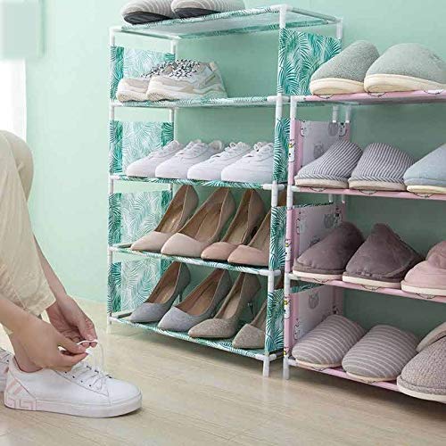 MFCHY Shoe Rack Storage Artifact Multi-Layer Fabric Shoe Rack Shoe Rack Rack Simple Shoe Rack Dust Door Storage (Color : C)