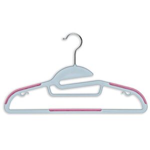 briausa dry wet clothes hangers amphibious pink with non-slip shoulder design, steel swivel hooks – set of 10