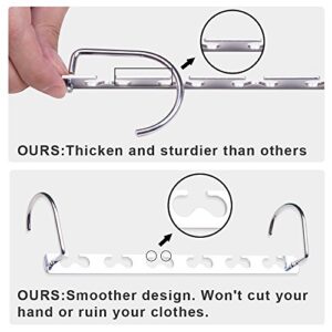 TerHoo 10.5" Space Saving Hangers Stainless Steel Magic Hangers Closet Wardrobe Clothing Hanger Oragnizer Heavy Space Saver, As Seen on TV Pack of 4