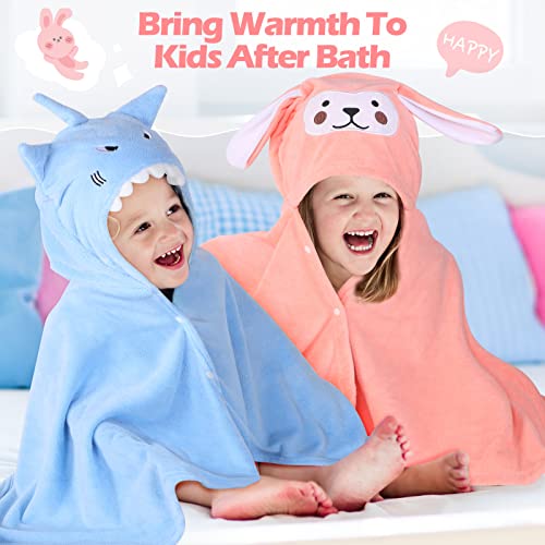 Moukeren 3 Pieces Bamboo Hooded Towel for Kids 27.5 x 50 Inch Large Size Kids Bath Towel Kids Absorbent Bathrobe Blanket for Kids 3-10 Yrs Boys Girls Shower
