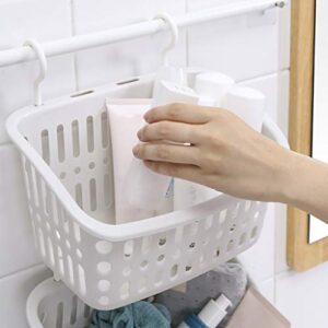 Onlyliua Plastic Hanging Shower Basket With Hook, Shower Shelf Wall Mounted, For For Bathroom Kitchen, Pantry, Bathroom, Dorm Room, Office Storage Holde