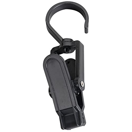 Swivel Clip Hanger, Made of Durable Plastic - Black, Set of 12