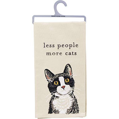 Less People More Cats Dish Towel