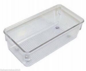 interdesign drawer organizer clear linus 3" x 6" x 2" clear plastic with ribbed bottom