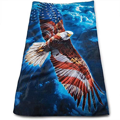 MSGUIDE American Eagle Hand Towels for Bathroom Clearance Decor Face Towels Microfiber Towels Soft Fingertip Towel for Gym Yoga Spa Pool Sport Hotel