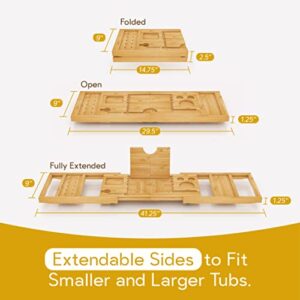 Bathtub Caddy Tray – Bath Caddy Tray for Bathtub – Expandable - Bathroom Accessories for a Modern Home – Practical and Versatile Bathtub Tray with Extending Sides