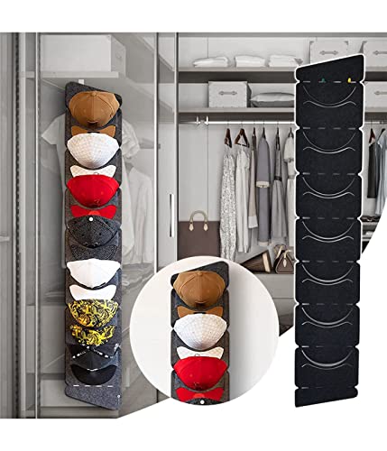 Hat Rack for Baseball Caps, 7 Pockets for Hat Organizer, Cap Display Rack, Hanging Hat Organizer to Keep Hat Shape, Hat Organizer Storage