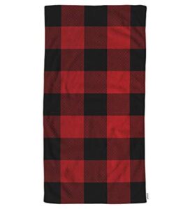 ofloral black and red buffalo check plaid hand towels cotton washcloths,classic lumberjack plaid checker pattern soft towels for bath/yoga/golf/hair/face towel for men/women/girl/boys 15x30 inch