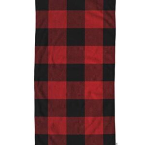 oFloral Black and Red Buffalo Check Plaid Hand Towels Cotton Washcloths,Classic Lumberjack Plaid Checker Pattern Soft Towels for Bath/Yoga/Golf/Hair/Face Towel for Men/Women/Girl/Boys 15X30 Inch