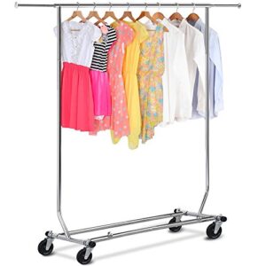 only hangers® heavy duty collapsible single (one piece) top rail rolling rack