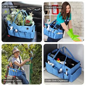 SiviLuming Extra-Large Wearable Cleaning Caddy Organizer with Handle,Cleaning Supplies Organizer with Adjustable Shoulder,Cleaning Caddy with Detachable Divider and Waist Straps,for Housekeepers