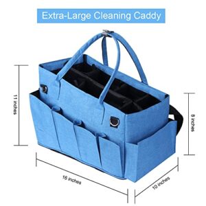 SiviLuming Extra-Large Wearable Cleaning Caddy Organizer with Handle,Cleaning Supplies Organizer with Adjustable Shoulder,Cleaning Caddy with Detachable Divider and Waist Straps,for Housekeepers