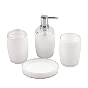 4pcs heavy weight bathroom accessories, vanity countertop bathroom accessory set, toothbrush holder, tumbler, soap dish, and lotion pump