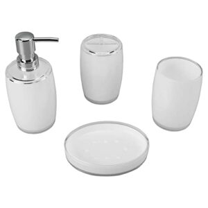 4pcs Heavy Weight Bathroom Accessories, Vanity Countertop Bathroom Accessory Set, Toothbrush Holder, Tumbler, Soap Dish, and Lotion Pump