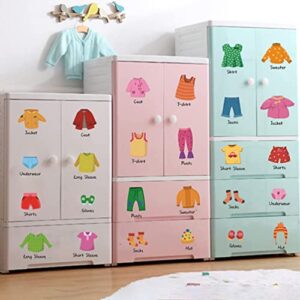 STOBOK Kids Room Decor 1 Set Clothing Sort Stickers Removable Clothes Classification Label Wardrobe Drawer Organizing Label Removable Dresser Clothing Decals Stickers for Kids Adults White Drawer