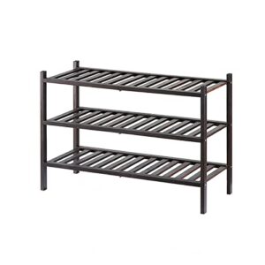 FUNGTN 2/3 Tier Bamboo Shoe Rack, Stand Shelf Shelving Hallway Easy Build Shelves, Large Storage Capacity Wooden Shoe Stand and Organiser, Perfect for Hallway, Bedroom, Small Spaces,B-Three~Layers