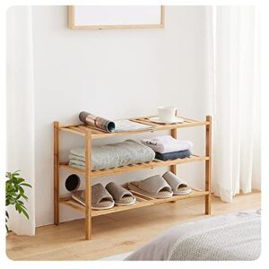 FUNGTN 2/3 Tier Bamboo Shoe Rack, Stand Shelf Shelving Hallway Easy Build Shelves, Large Storage Capacity Wooden Shoe Stand and Organiser, Perfect for Hallway, Bedroom, Small Spaces,B-Three~Layers