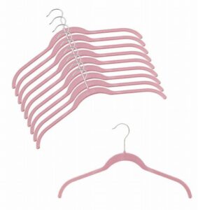 slim-line pink shirt hangers