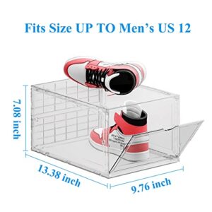 REETEC Shoe Box, 3 Pack Shoe Organizer for Closet,Shoe Rack for Closet,Shoe Display Case, Shoe Storage,Shoe Boxes Clear Plastic Stackable(Transparent)