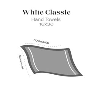 White Classic Luxury Hand Towels | 6 Pack Luxury Bath Mat | 2 Pack Bundle (Aqua)