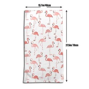 Pink Flamingos Hand Face Towels Microfiber Towels Soft Bath Towel Absorbent Hand Towels Multipurpose for Bathroom Hotel Gym and Spa Set Towel(27.5×15.7in)