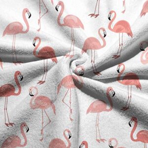 Pink Flamingos Hand Face Towels Microfiber Towels Soft Bath Towel Absorbent Hand Towels Multipurpose for Bathroom Hotel Gym and Spa Set Towel(27.5×15.7in)