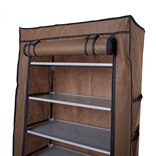 Miiuewuo 9 Lattices Non-Woven Fabric Shoe Rack Entryway,Hallway,Home Furniture,Coffee(US Stock)