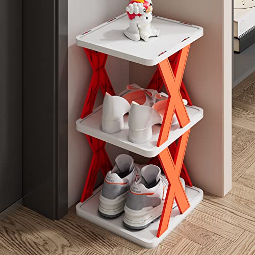 OLYGIFTS-Small Shoe Rack-Narrow Easy to Assemble Vertical Shoe Rack-Sturdy