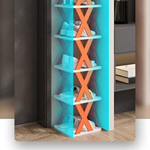 OLYGIFTS-Small Shoe Rack-Narrow Easy to Assemble Vertical Shoe Rack-Sturdy