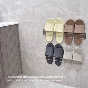 Milltrip Slippers Rack, Stainless Steel Shoes Rack Wall Mounted Punch Free Hanging Shoe Organizer for Home Hotel Bathroom Living Room