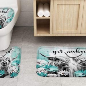 Bcsewcg Get Naked Shower Curtain and Bath Mat Set