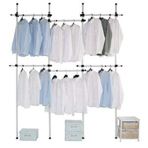 clothes storage rack 6 tier closet organizer adjustable clothes rack no drilling garment rack heavy duty closet system