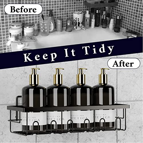 304 Stainless Steel Rustproof Shower Caddy Basket, Adhesive Shower Shelves, No Drilling Wall Mounted Adhesive Bathroom Storage Organizer, Shower Caddy Bathroom Shelf for Shampoo Conditioner Razor