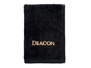 embroidered hand towels - 'deacon' - gifts for pastor, clergy, & ministers - pastor towel - cotton towel - black with gold lettering