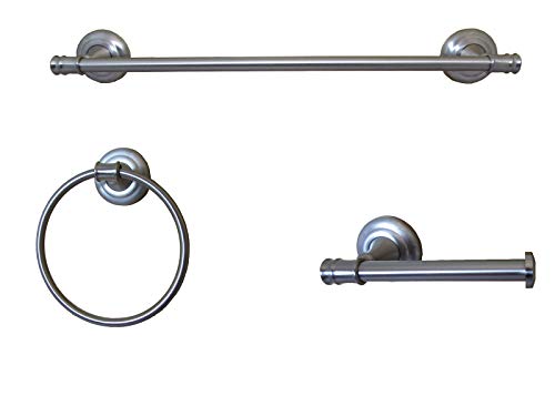 Arista Edgerton Collection 3-Piece Bathroom Hardware Set in Satin Nickel