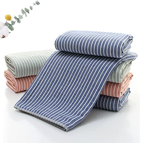 Pidada Hand Towels Set of 2 Striped Pattern 100% Cotton Absorbent Soft Towel for Bathroom 13.4 x 29.1 Inch (Orange Pink)