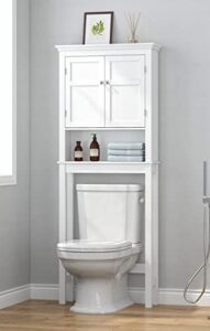utex bathroom storage over the toilet, bathroom cabinet organizer with adjustable shelves, bathroom space saver for bathroom, white