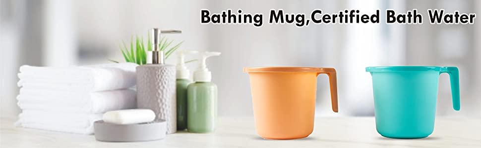 AEJESOP Combo Pack Bathing Mug,Certified Bath Water Mug,Camping Mugs - Capacity 1.5 Litre each