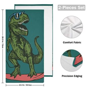 Dinosaur Kids Hand Towels Bath Towel 2Pcs 28x14 Inches Towel for Childrens Gift