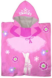 jay franco trend collector ballerina kids bath/pool/beach hooded poncho towel - super soft & absorbent cotton towel - measures 22 x 22 inches