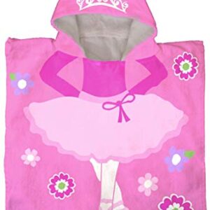 Jay Franco Trend Collector Ballerina Kids Bath/Pool/Beach Hooded Poncho Towel - Super Soft & Absorbent Cotton Towel - Measures 22 x 22 Inches