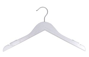 nahanco 20917hu wooden shirt hangers, nahanco line", home use, 17", whitewash (pack of 25)