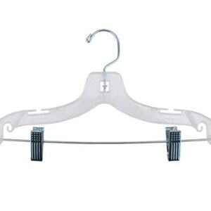 NAHANCO 414RC Plastic Coordinate Hanger, Heavy Duty, 14", Clear (Bulk Pack of 100)