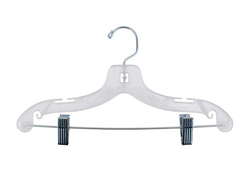 NAHANCO 414RC Plastic Coordinate Hanger, Heavy Duty, 14", Clear (Bulk Pack of 100)