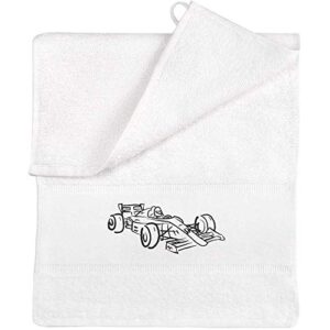 azeeda 'f1 race car' flannel/guest towel (tl00024253)