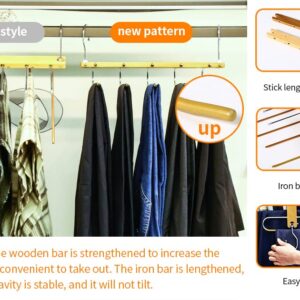 2-Piece Magic Pants Hangers (2.0 Center is Backward Not Easy Slide Off. More Easily Getting Clothes on and Off) Pants Hangers Space Saving 5 Layers 2 Uses Multi Functional Pants Rack