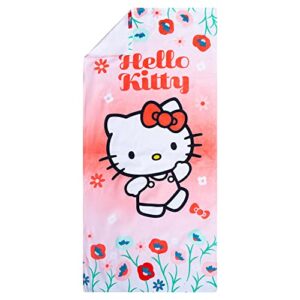 Franco Kids Super Soft Cotton Beach Towel, 58 in x 28 in, Hello Kitty