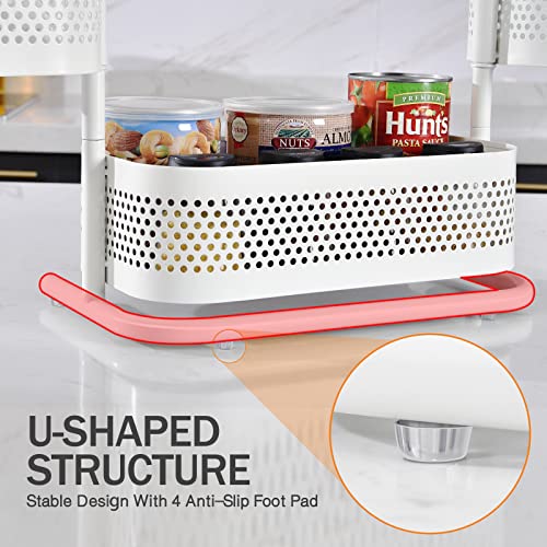 KINGRACK Bathroom Counter Organizer, 3 Tier Rotating Bathroom Storage Organizer, Vanity Tray Organizer for Bathroom Countertop, Kitchen Spice Rack,White