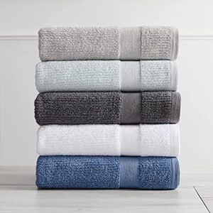 Market & Place 100% Cotton Super Soft Luxury Hand Towel Set | Quick-Dry and Highly Absorbent | Ribbed Textured | 550 GSM | Includes 6 Hand Towels | Roda Collection (Dark Grey)